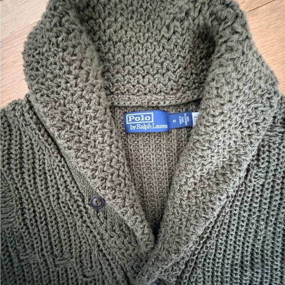 Distressed Linen-Cotton Shawl Cardigan
Polo Ralph Lauren Men’s M VGC Olive Gr - Picture 10 of 13